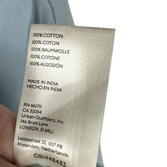 BY ANTHROPOLOGIE Light Blue Crewneck Twist Front Cropped Sweatshirt Medium - Picture 5 of 8